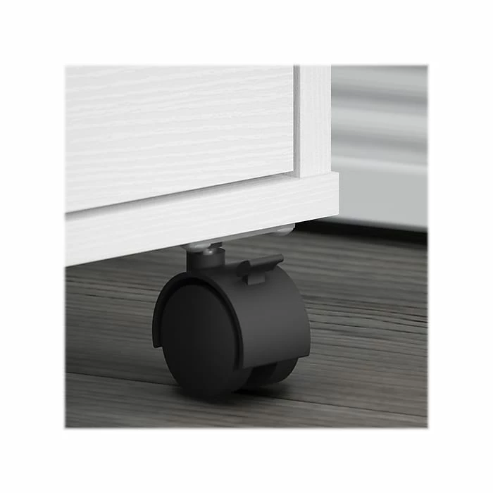 Bush Furniture Key West 48" Writing Desk With 2-Drawer Mobile File Cabinet, Pure White Oak (KWS001WT) - Image 7