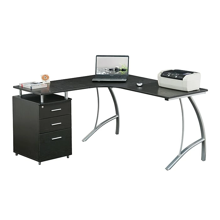 Techni Mobili Modern L-Shaped Computer Desk With File Cabinet, Espresso (RTA-4804L-ES) - Image 4