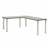 Regency Kee 72" L-Desk With 42" Return, Maple/Chrome (ML722442PLBPCM)