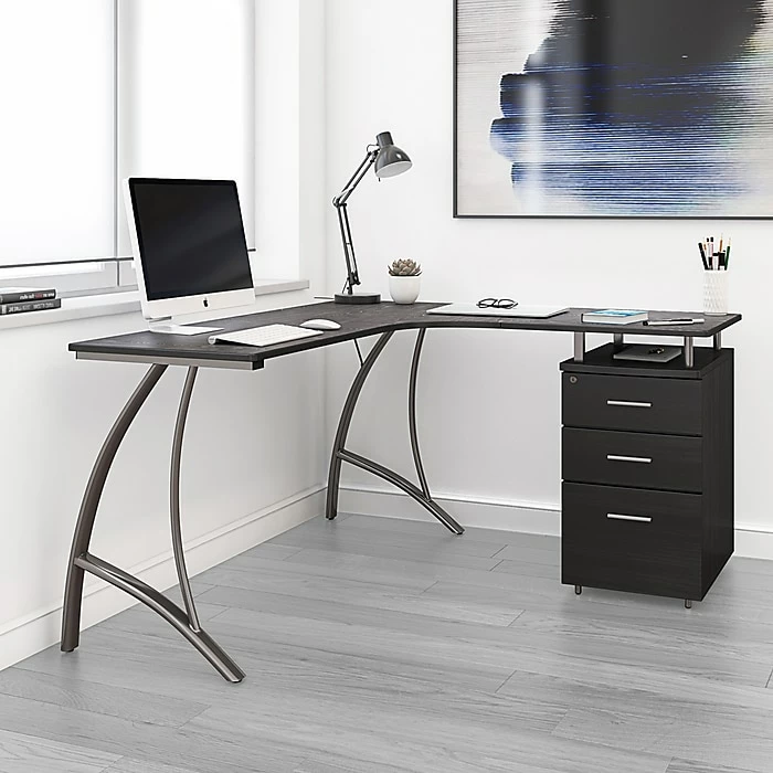 Techni Mobili Modern L-Shaped Computer Desk With File Cabinet, Espresso (RTA-4804L-ES) - Image 5