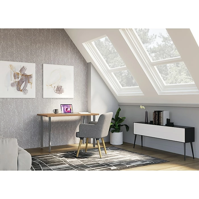 HON Coze 54"W Desk, Natural Recon And Silver (HONRPL2454N1P6) - Image 4