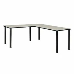 Regency Kee 66" L-Desk With 42" Return, Maple/Black