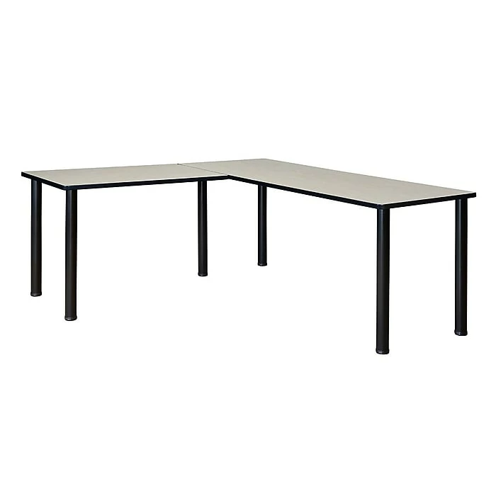 Regency Kee 66" L-Desk With 42" Return, Maple/Black