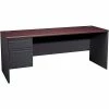 HON® 38000 Series Left Pedestal Credenza, Mahogany/Charcoal, 29 1/2"H X 72"W X 24"D