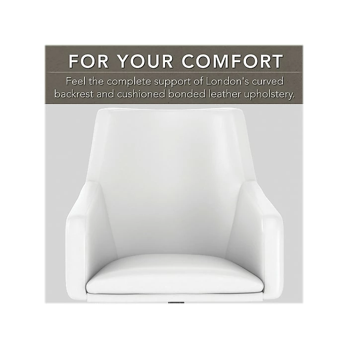 Bush Furniture Somerset 60" L-Shaped Desk With Mid Back Leather Box Chair, Storm Gray/White (SET022SGWH) - Image 7