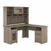 Bush Furniture Cabot 60" L-Shaped Computer Desk With Hutch, Ash Gray (CAB001AG)