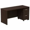 Bush Business Furniture Westfield Desk Credenza W/ 2 Drawer Mobile Pedestal, Mocha Cherry (SRC029MRSU)