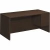 HON 10500 Series Right Pedestal Desk, 1 Box/1 File Drawer, 66"W, Mocha Finish