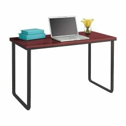 Safco 47" Metal/Laminate Workstation Desk, Cherry/Black (1943CYBL)