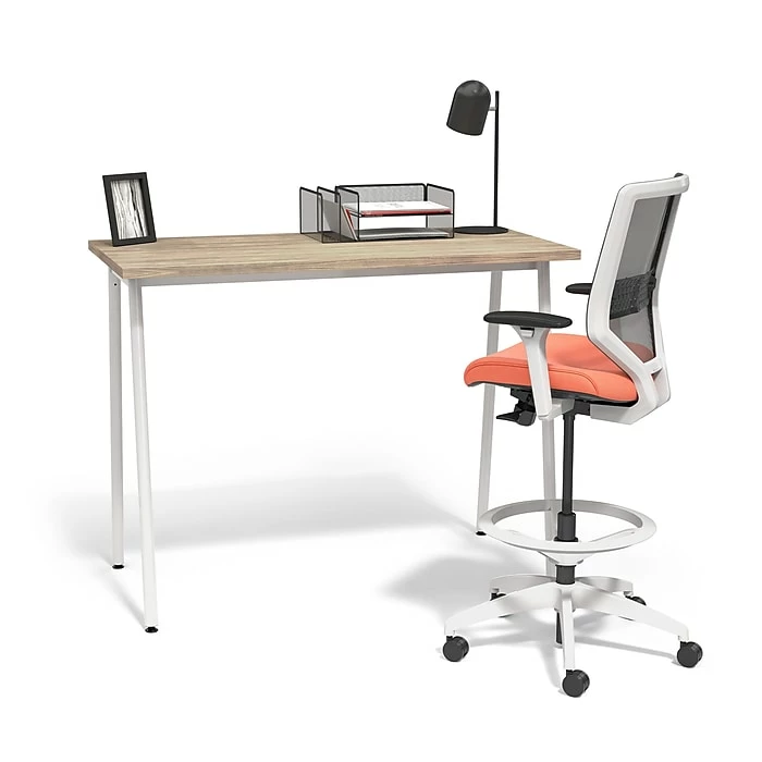 Union & Scale™ Lewis 42"H X 54"W Laminate Office And Computer Writing Desk, Light Walnut, Tool-Less Assembly (UN55693-CC) - Image 8