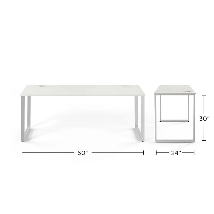 Union & Scale™ Workplace2.0™ 60" Writing Desk, Silver Mesh (UN57474) - Image 5