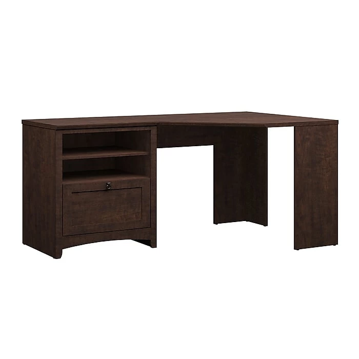 Bush Furniture Buena Vista 60W Corner Desk, Madison Cherry