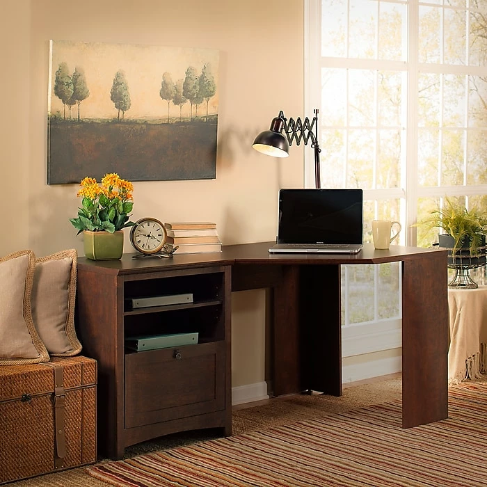 Bush Furniture Buena Vista 60W Corner Desk, Madison Cherry - Image 2