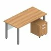 Offices To Go Superior 60" Workstation Desk Bundle, Autumn Walnut (TDOTG19-AWL)