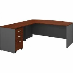 Bush Business Furniture Series C 72"W L-Shaped Desk With 48" Return And Mobile File Cabinet, Hansen Cherry/Graphite Gray