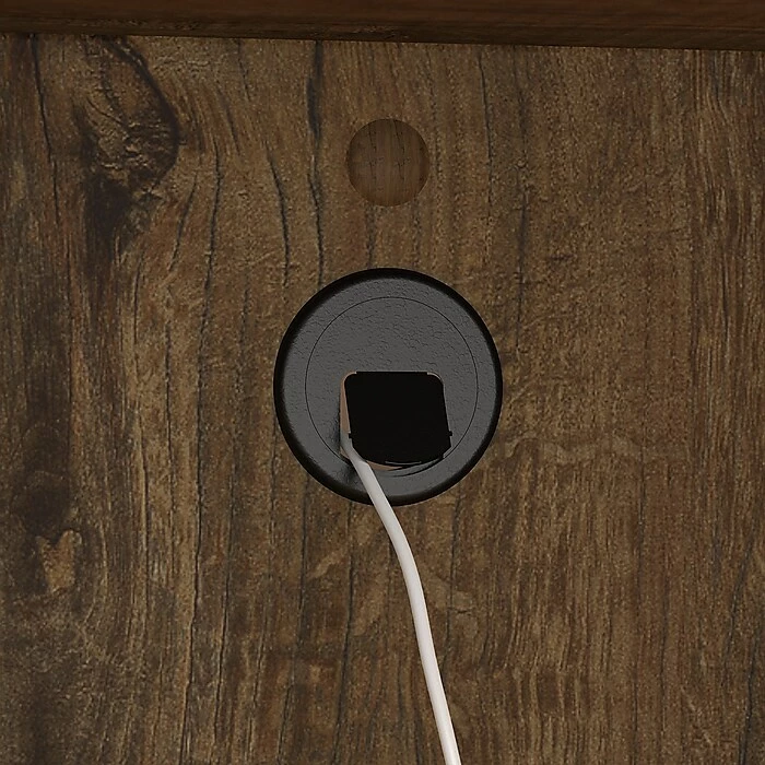 Bush Furniture Latitude 60W Writing Desk With Printer Stand File Cabinet, Rustic Brown Embossed (LAT002RB) - Image 7