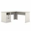 Bush Furniture Yorktown 60" L-Shaped Desk With Storage, Linen White Oak (WC40430-03)
