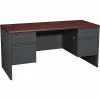 HON® 38000 Series Kneespace Credenza With Locks, Mahogany/Charcoal, 29 1/2"H X 60"W X 24"D