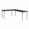 Regency Kee 60" L-Desk With 42" Return, Grey/Chrome (ML602442GYBPCM)