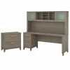 Bush Furniture Somerset 72W Office Desk With Hutch And Lateral File Cabinet, Ash Gray (SET019AG)