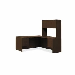 HON 10500 Series L-Workstation, Stack-On Storage, 66"W X 78"D, Mocha Finish (HON105LLH6630MO)