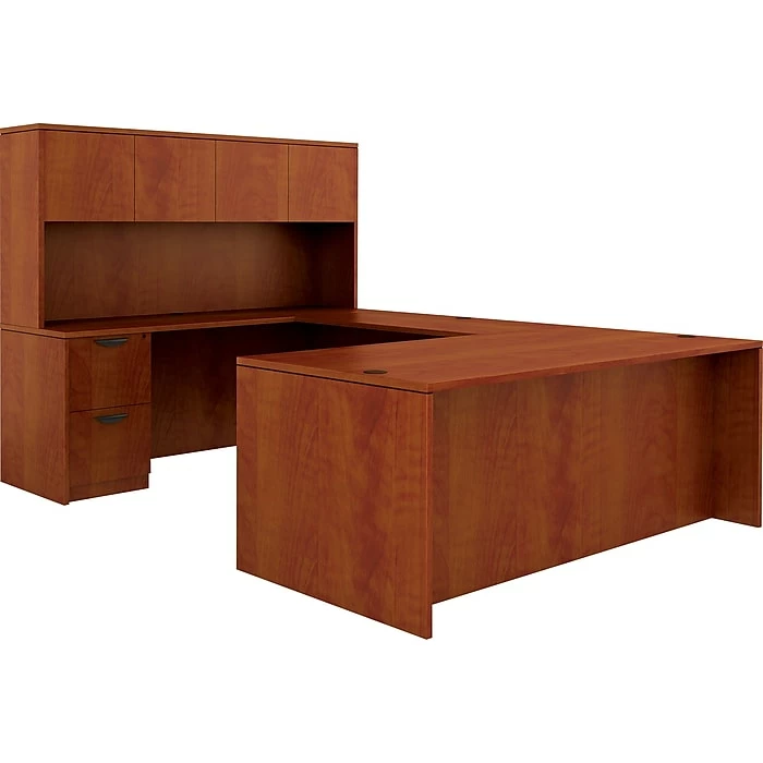 Global Offices To Go Superior Lam Bundle 2, American Dark Cherry Lam, 71"W X 108"L X 65.5"H / 29.5"H - Image 2