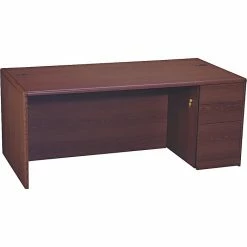 HON® 10700 Series Office Suite In Mahogany, Single Right Pedestal Desk