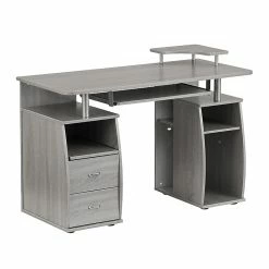 Techni Mobili Complete Computer Workstation Desk With Storage, Gray (RTA-8211-GRY)