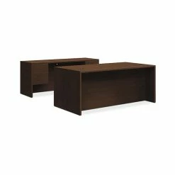 HON 10500 Series Double Pedestal Desk / Credenza, 72"W X 102"D, Mocha Finish (HON105DC3P72MO)