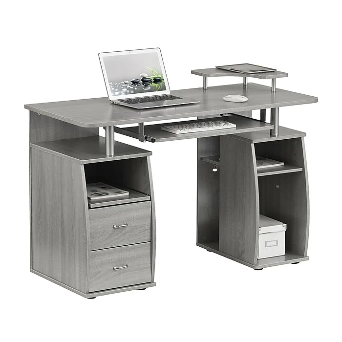 Techni Mobili Complete Computer Workstation Desk With Storage, Gray (RTA-8211-GRY) - Image 3