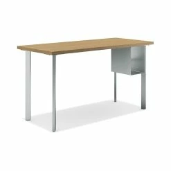HON Coze 42"W Desk W/U-Storage, Natural Recon And Silver (HONRPL2442N1P6S)
