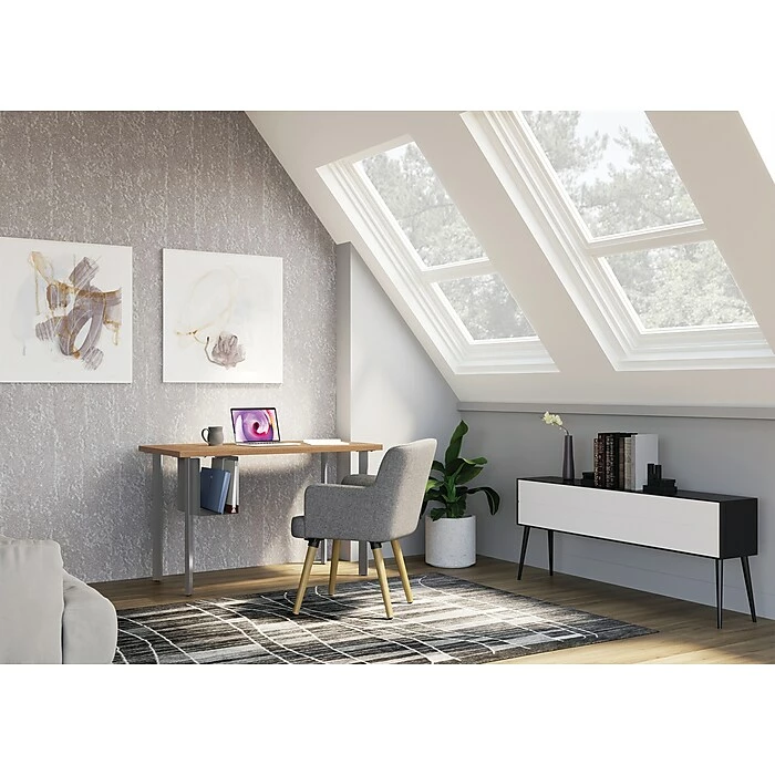 HON Coze 42"W Desk W/U-Storage, Natural Recon And Silver (HONRPL2442N1P6S) - Image 3