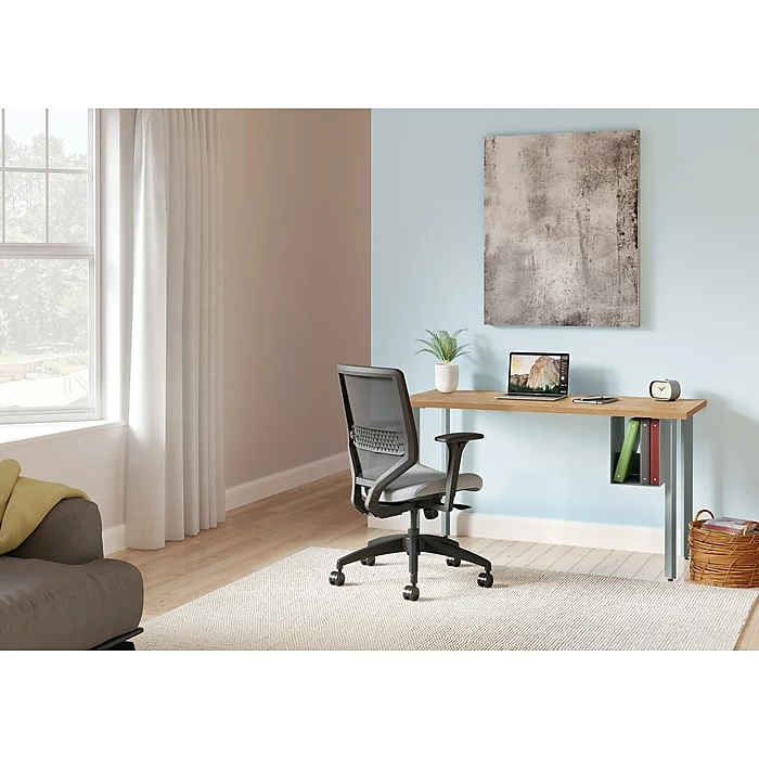 HON Coze 42"W Desk W/U-Storage, Natural Recon And Silver (HONRPL2442N1P6S) - Image 4