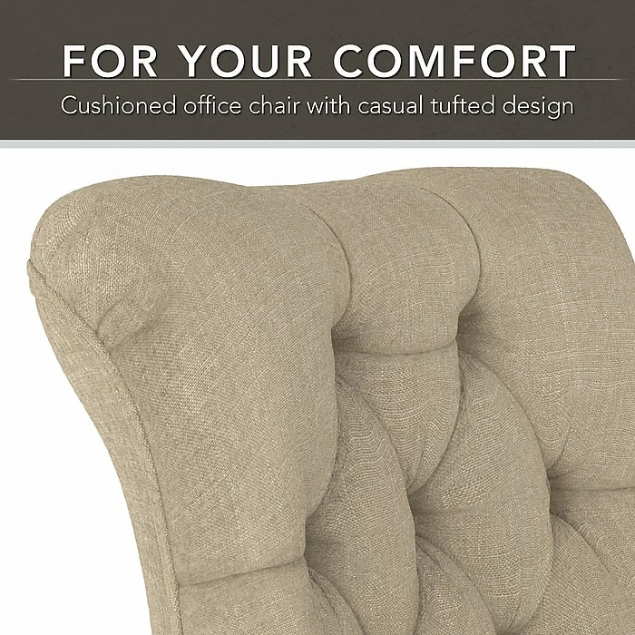 Bush Furniture Key West 54" Computer Desk With Storage And Mid-Back Tufted Office Chair, Reclaimed Pine (KWS020RCP) - Image 5