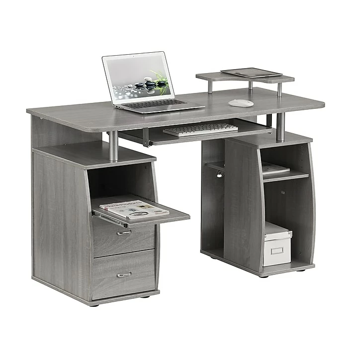 Techni Mobili Complete Computer Workstation Desk With Storage, Gray (RTA-8211-GRY) - Image 7