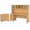 Bush Furniture Somerset 72W Office Desk With Hutch And Lateral File Cabinet, Maple Cross (SET019MC)