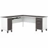 Bush Furniture Somerset 72" L-Shaped Desk With Storage, Storm Gray/White (WC81010K)
