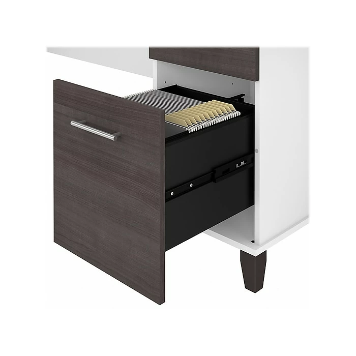 Bush Furniture Somerset 72" L-Shaped Desk With Storage, Storm Gray/White (WC81010K) - Image 7