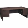 Global Genoa® Series Executive Double Pedestal Desk, Mahogany, 29"H X 72"W X 36"D