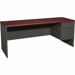 HON® 38000 Series Right Pedestal Credenza, Mahogany/Charcoal, 29 1/2"H X 72"W X 24"D