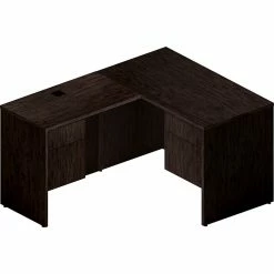Global Genoa Desking Bundle 4, Dark Espresso Laminate, 69.5"W X 60"L X 29"H