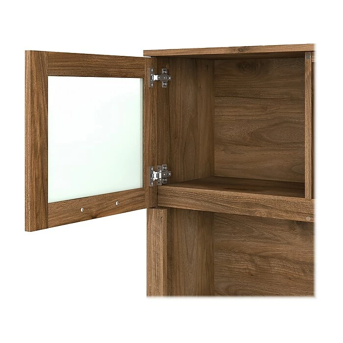 Bush Furniture Somerset 60" L-Shaped Desk With Hutch, Fresh Walnut (SET002FW) - Image 7