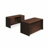 HON 10500 Series Double Pedestal Desk / Credenza, 60"W X 98"D, Mocha Finish (HON105DC3P60MO)