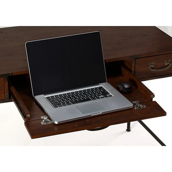 Kathy Ireland® Home By Bush Furniture Ironworks 48W Writing Desk And Lateral File Cabinet, Coastal Cherry (IW003CC) - Image 4