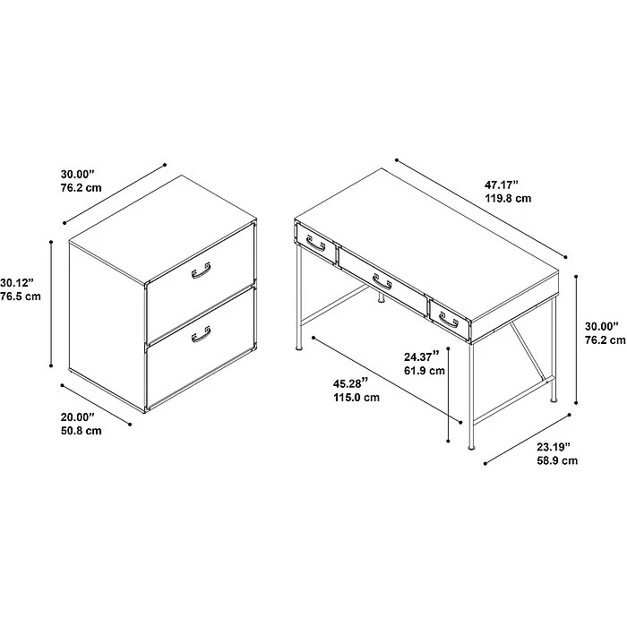 Kathy Ireland® Home By Bush Furniture Ironworks 48W Writing Desk And Lateral File Cabinet, Coastal Cherry (IW003CC) - Image 5