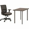 HON Coze 42" Table Desk With Convergence Task Chair, Florence Walnut/Silver/Black (HCZ42FWPCNVCU10)