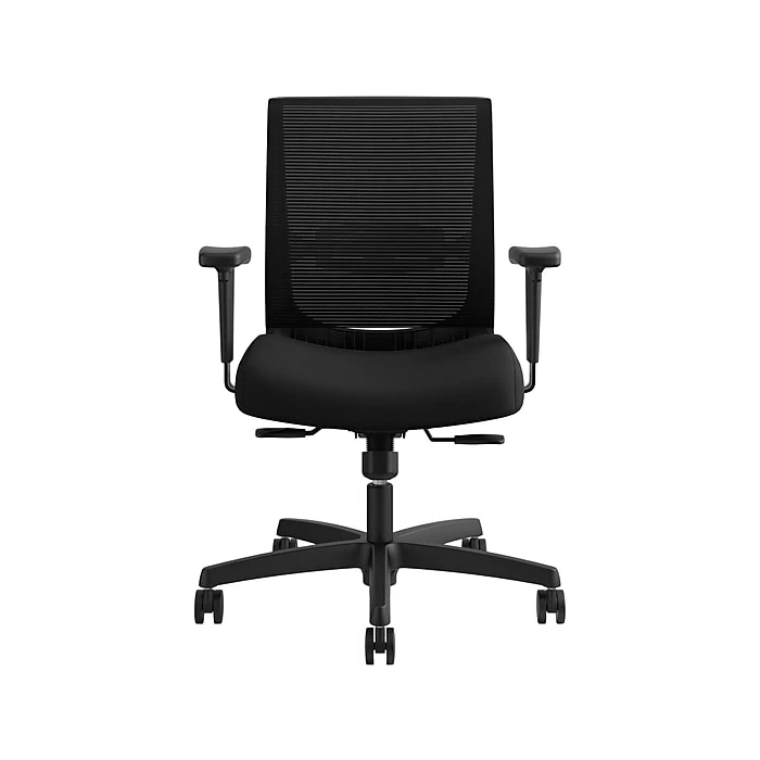 HON Coze 42" Table Desk With Convergence Task Chair, Florence Walnut/Silver/Black (HCZ42FWPCNVCU10) - Image 4