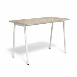 Union & Scale™ Lewis 36"H X 54"W Laminate Laminate Office & Computer Writing Desk, Light Walnut, Tool-Less Assembly (UN55696-CC)