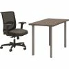 HON Coze 48" Table Desk With Convergence Task Chair, Florence Walnut/Silver/Black (HCZ48FWPCNVCU10)