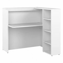 Bush Business Furniture Studio C 48"W Privacy Desk With Shelves, White (SCD248WHK)